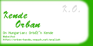 kende orban business card